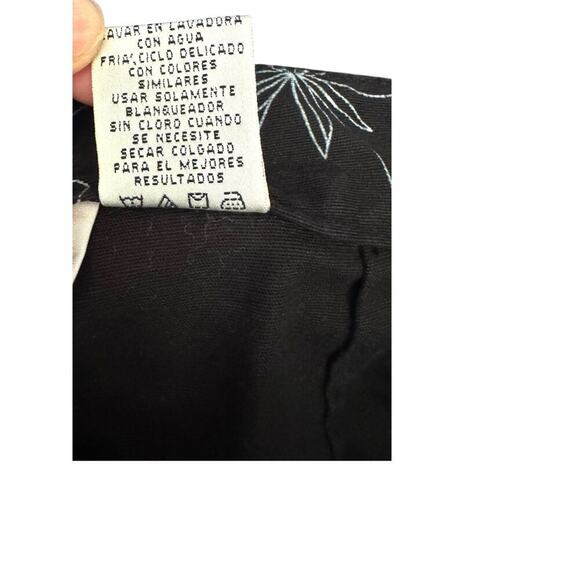 Evan-Picone Black Floral Wide Leg Cropped Pants Women’s Casual Summer Style - Picture 7 of 8